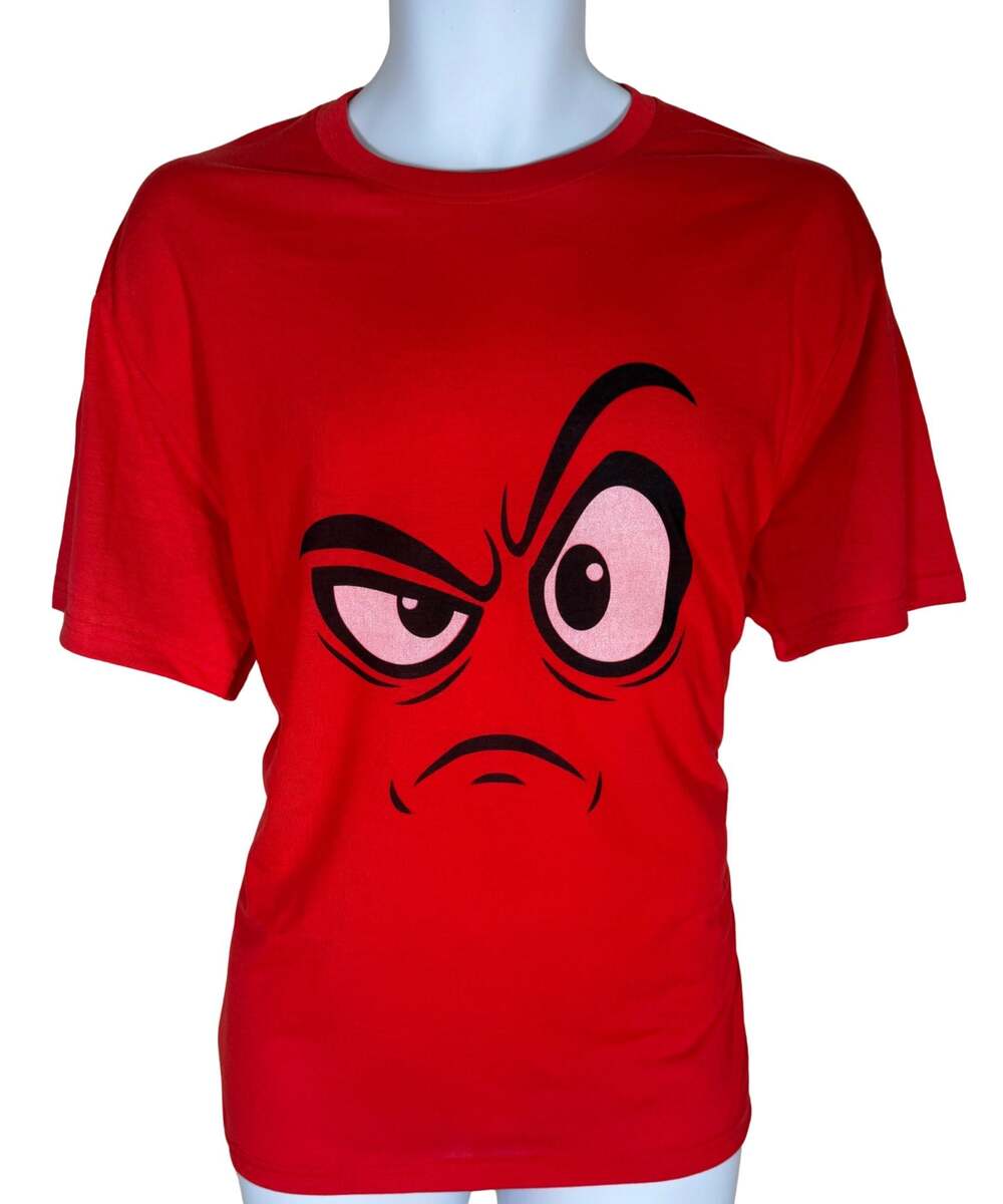 Funny Stink Eye Graphic Red Short Sleeve T-Shirt